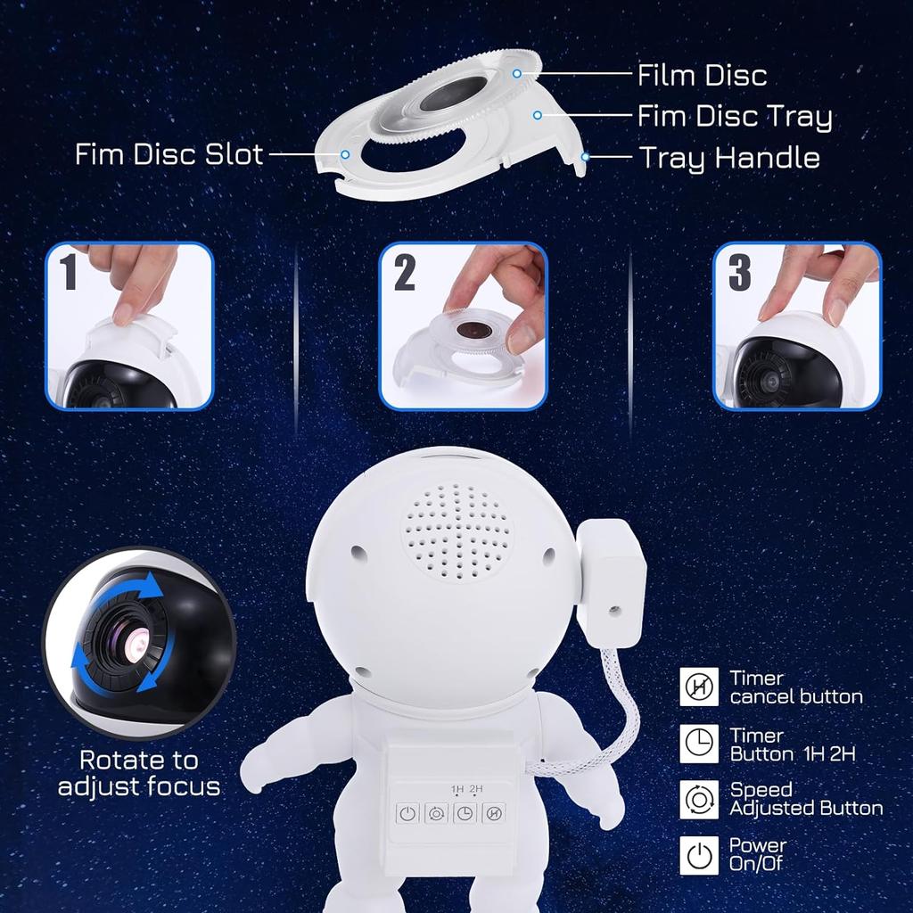 Star Projector, 13 HD Cosmic Scenes Planetarium Astronaut Galaxy Projector for Bedroom, Realistic Starry Sky Galaxy Night Light Projector
