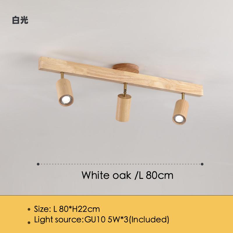 Nordic Wooden LED Ceiling Light Ceiling Spotlight LED Rail Track Lamps for Living Room Bedroom Kitchen Restaurant Decoration