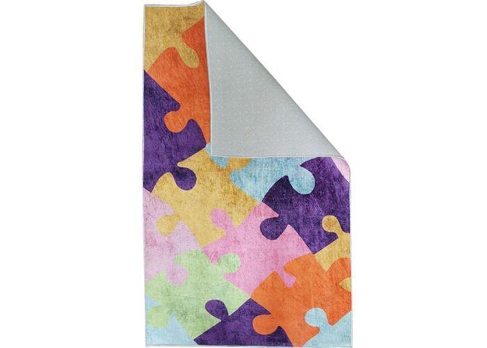 Rug - PUZZLE - 100x160 Cm - Non-slip - Machine Washable - Soft To the Touch