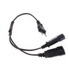 4.0Mm Cee7/16 Eu 2 Prong Male To Female Dual Output 2 Ways Outlet Extension Cord European M/F Power Splitter Cable