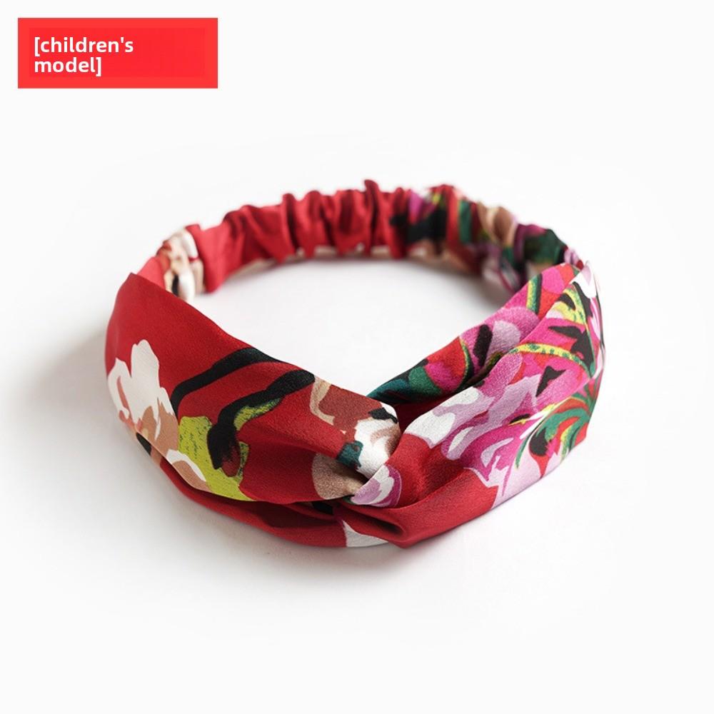 Satin Elastic Crossed Headband Geranium Ladies Hair Accessories Girls Headband