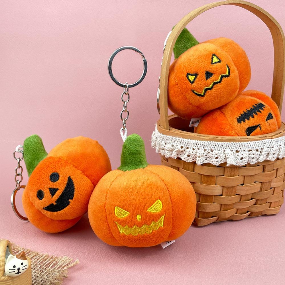 Cute Plush Keychain Pumpkin PP cotton Pumpkin Decoration Keychain Orange Gift Halloween Fun Decoration