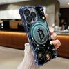 B-Bitcoin Plating Phone Case For iPhone 17 16e 16 15 14 13 12 11 Pro Max X XR XSMax 7 8 Mini Air Plus Anti-Fall Airabag
