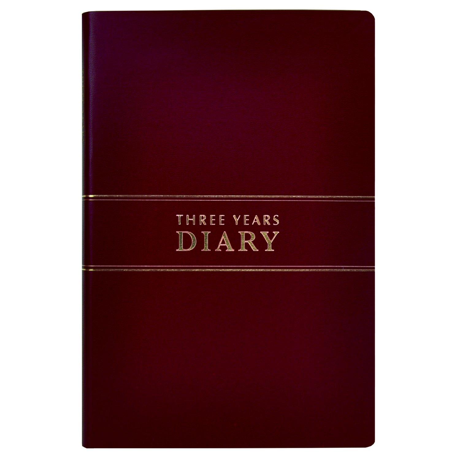 Life Consecutive A5 D1537 Diary, 3-Year Use, Size, Burgundy,