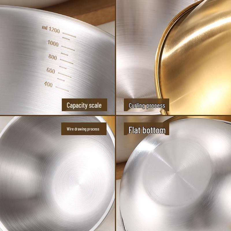 Nerezová multifunkční míchací mísa v korejském stylu se stupnicí