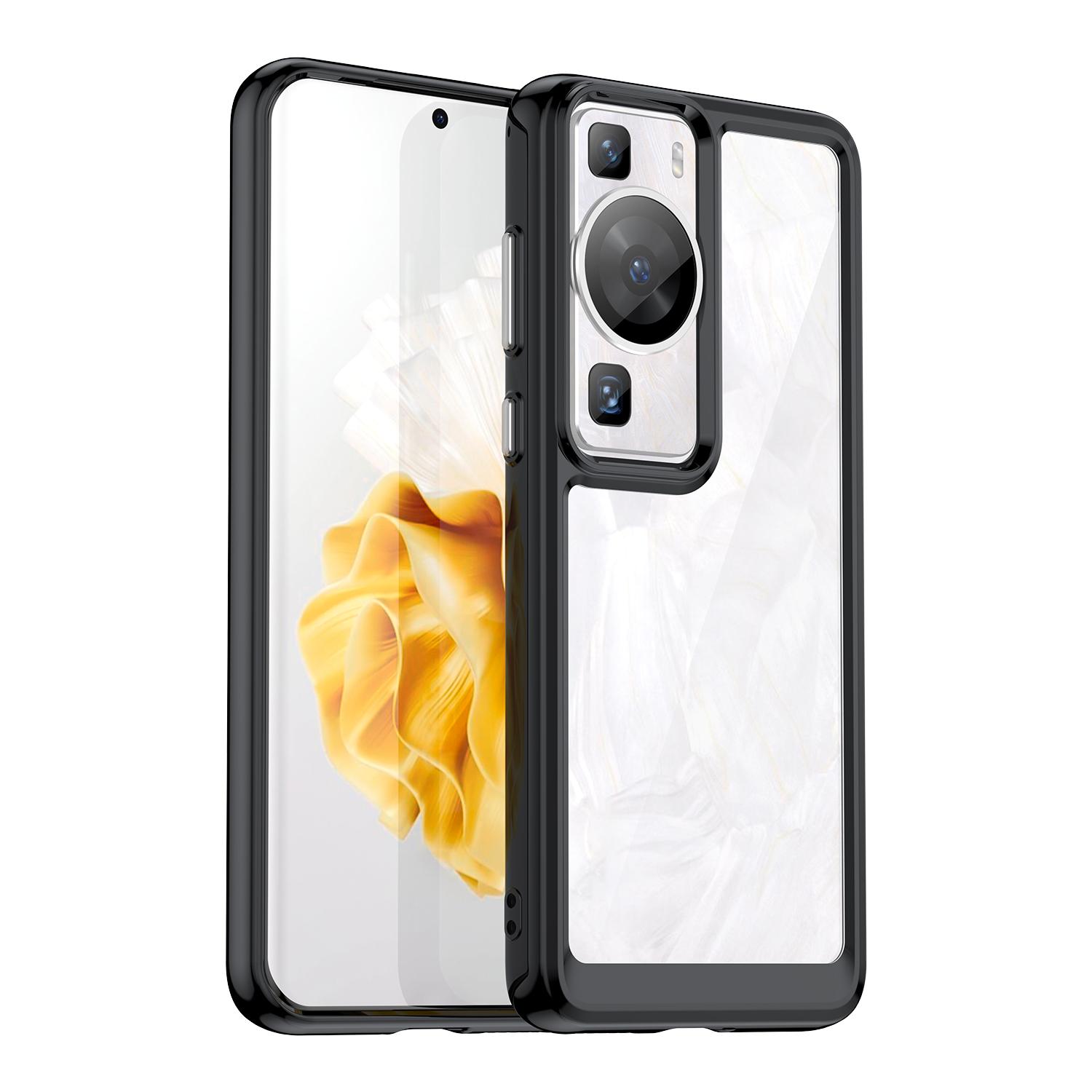 

Raised Bezel Phone Case for Huawei P60/P60 Pro,TPU+Acrylic Phone Shell Drop Protection Cover Black