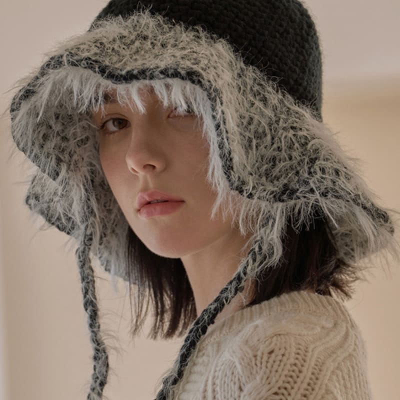 

VARZAR Крючком Вязаная Круглая Панама_2 цвета black