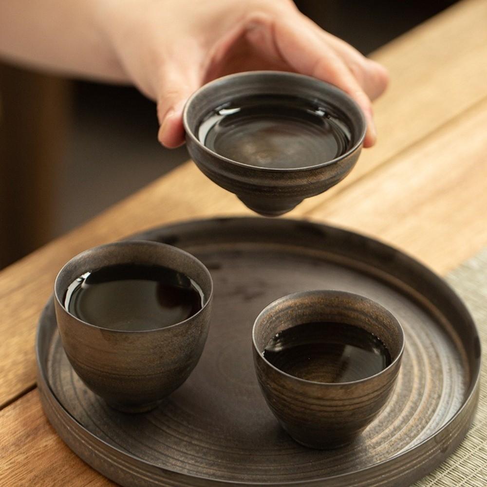 Ancient Style Japanese Style Tea Cup Iron Glaze Handmade Tea Cup Ceramic Tea Cup  for Tea Making