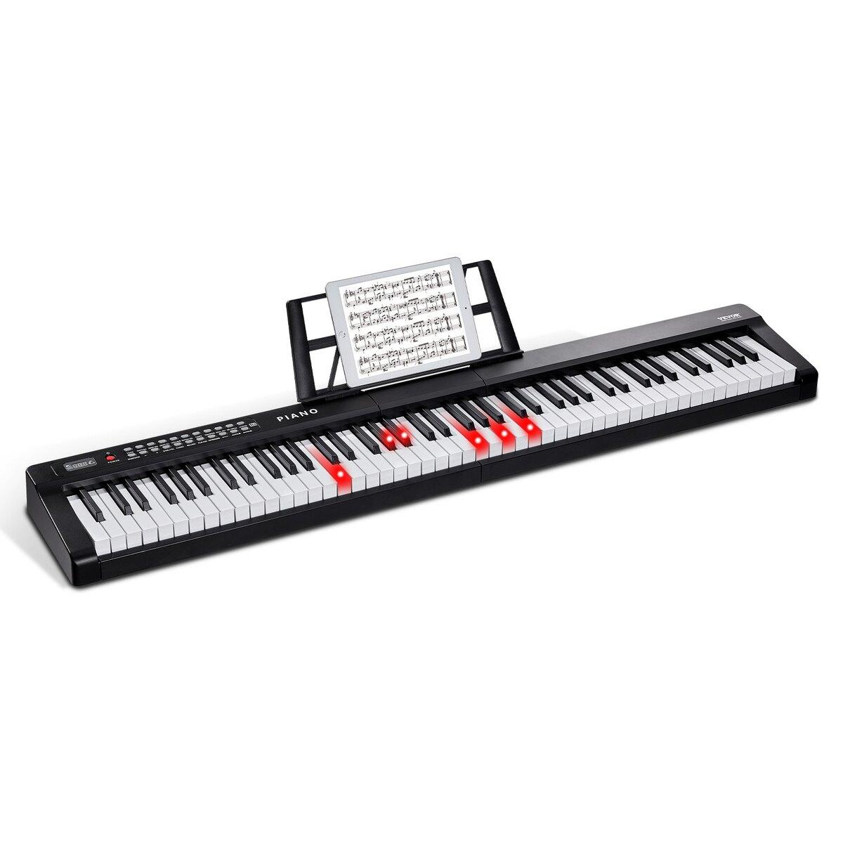 Clavier Piano Numérique 88 Touches Semi-Pondéré Pleine Taille Électrique Portable