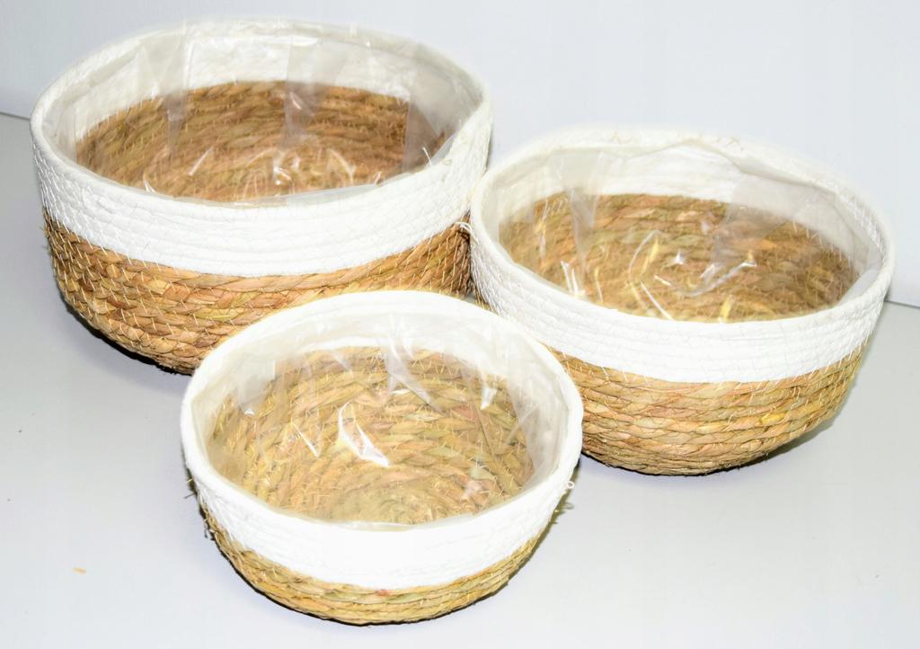 Baskets Set of 3 Seagrass Diameter 24/20.5/17cm