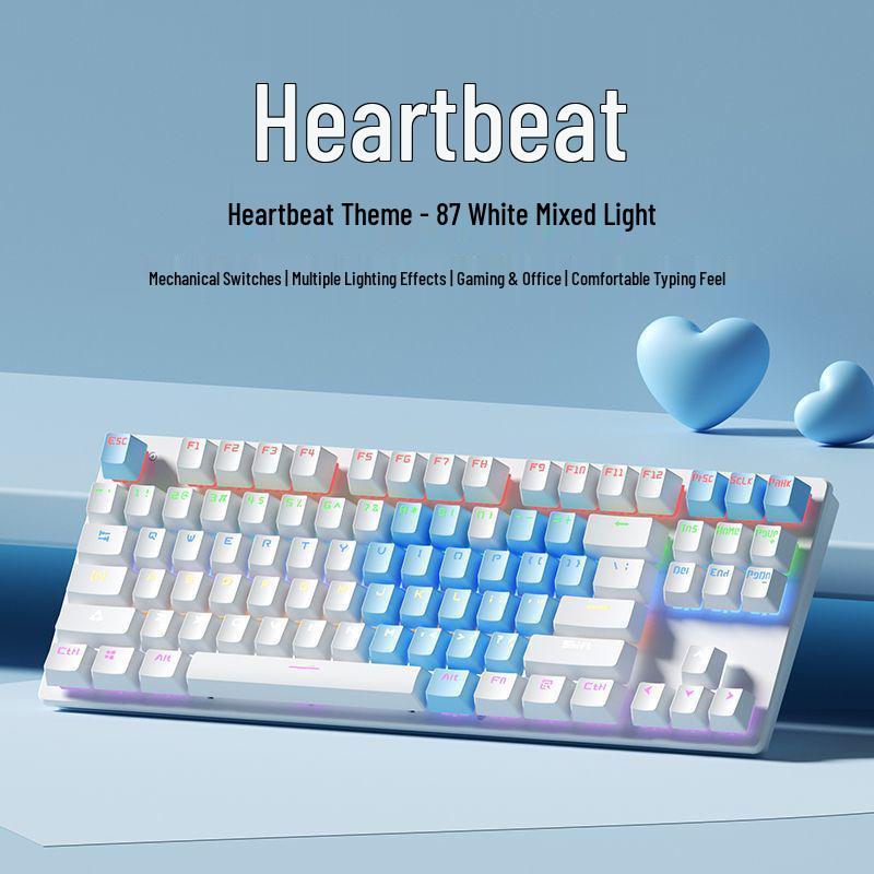 87-Key Mechanical Keyboard with Blue, Black, Red, Brown Switches - Wired for E-sports, Gaming, Typing, Desktop, Laptop, Universal Compatibility