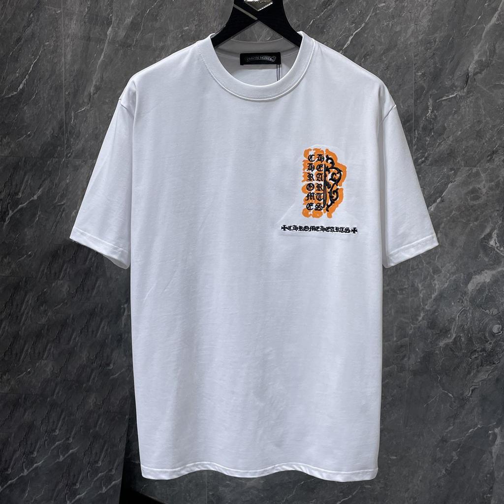 8935 CHROME HEARTS 2026 Summer New High Quality Cotton Round Neck Loose Large Size Men's and Women's T-shirt Couple T-shirt