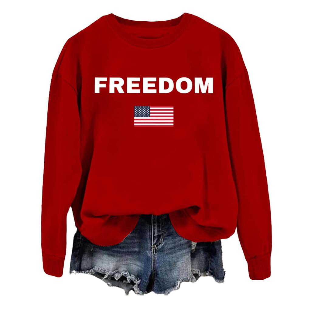 Women's Fashionable Casual Round Neck Loose Printed Long Sleeved Sweatshirt