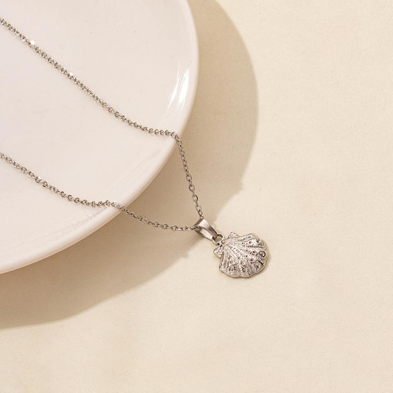 O Chain Around Neck Necklace Waterproof Stainless Steel Conch Shell Starfish Pendant Necklaces For Women Men Accessories Jewelry