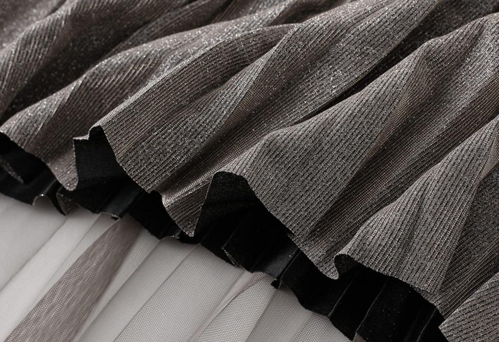 MOE2HUO Gradient Chiffon and Tulle Shiny Long with Elastic Elegant and Perfect for Everyday or Commuting Free Women's Skirt, Skirt, High-Waisted