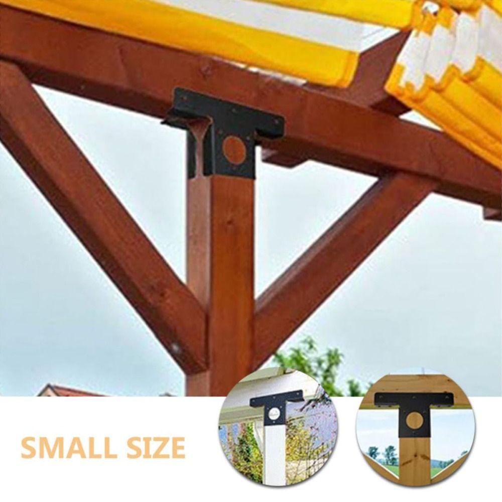 2pcs Adjustable Pergola Brackets T-shaped 3-Way Pergola Corner Frame Metal Corrosion Resistance Pergola Fixed Bracket Balconies