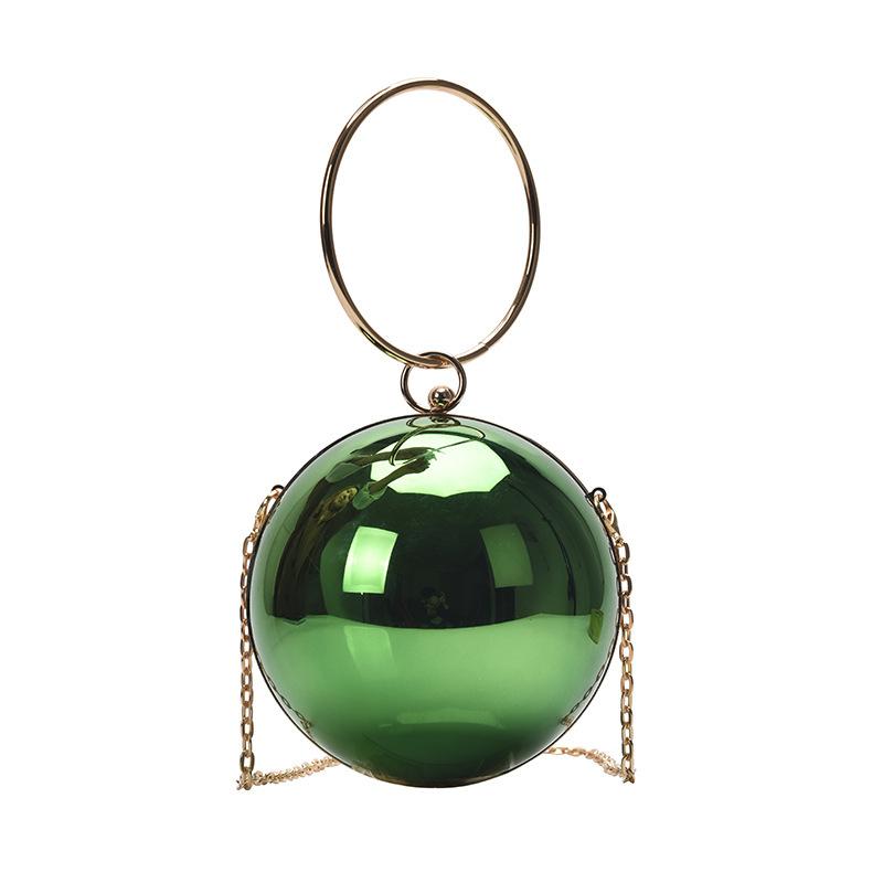 Luxus Damen Runde Ball Abendtasche 2024 Mode Glatte Helle Oberfläche Clutch Tasche Damen Umhängetasche Party Kette Handtasche Geldbörse