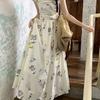 Women's Elegant Floral Puff Sleeve Square Neck Dress - New Summer 2026 French Vacation Style