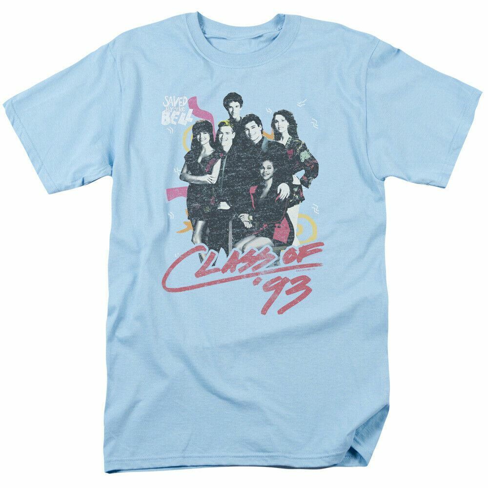 

Saved By The Bell Class of 93 T Shirt Mens Licensed Classic TV Tee Light Blue S