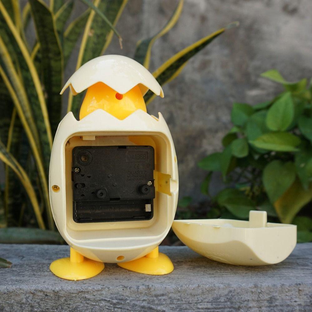 Cartoon Eggshell Alarm Clock Plastic Mini Clock Creative Bell Alarm Clocks  Bedside