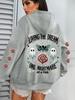 Living The Dream One Nightmare At A Time Graphic Print Hoodie Women Casual Fashion Long Sleeve Hooded Halloween Hoodies