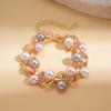 Turquoise Blue Diamond Flower Stud Earrings Necklace Light Luxury Niche Clavicle Chain Premium Jewelry Set