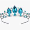 Rhinestone Crown Hair Accessory for Girls - Teardrop Design Headband Clip