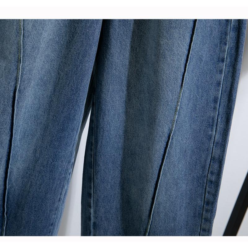 Dimanaf 2025 Podzim Nadměrné velikosti Harlen Džíny Nové Dámské Oblečení Modré Módní Volné Sklady Vintage Kalhoty