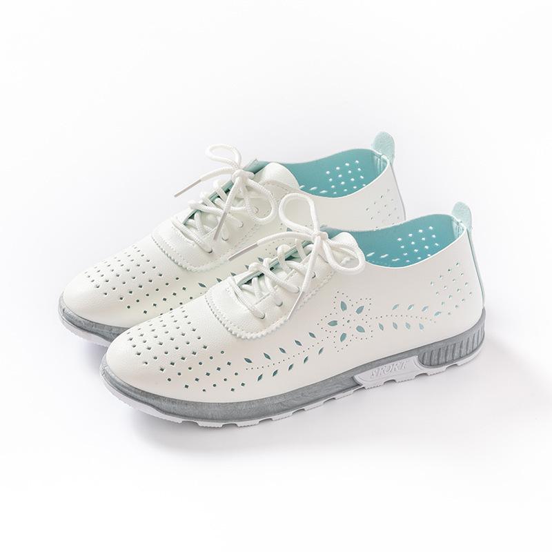 Large Size Women's Shoes Women's Hollow Hole Shoes Summer Sandals Breathable Casual Shoes Soft Sole Lightweight Mother's Shoes