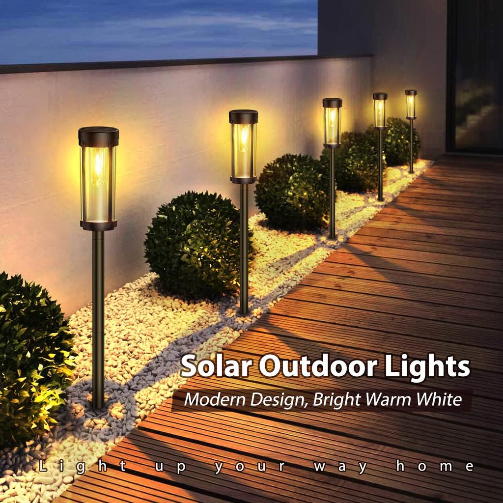 LED Solar Lawn Light Rainproof Tungsten Landscape Lamps Garden Ambience Decoration Outdoor Lighting Path Yard Patio Floor Lamp