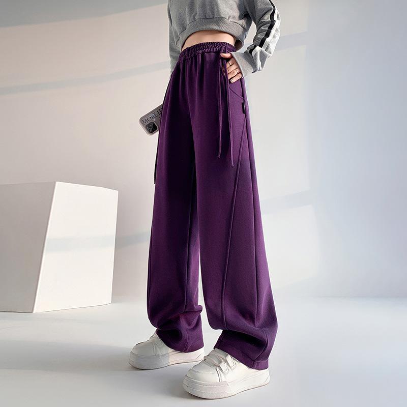 New American Sports Pants In Autumn, Loose Straight Slimming Wide-leg Banana Pants, Versatile High-waist Casual Pants for Women