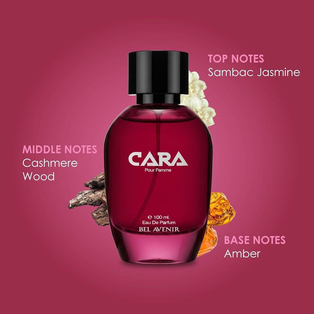 Bel Avenir CARA Long Lasting Perfume for Women | Office, Party and Date Night Fragrance | Gift for Wife, Girlfriend & Her | Sweet Floral Notes