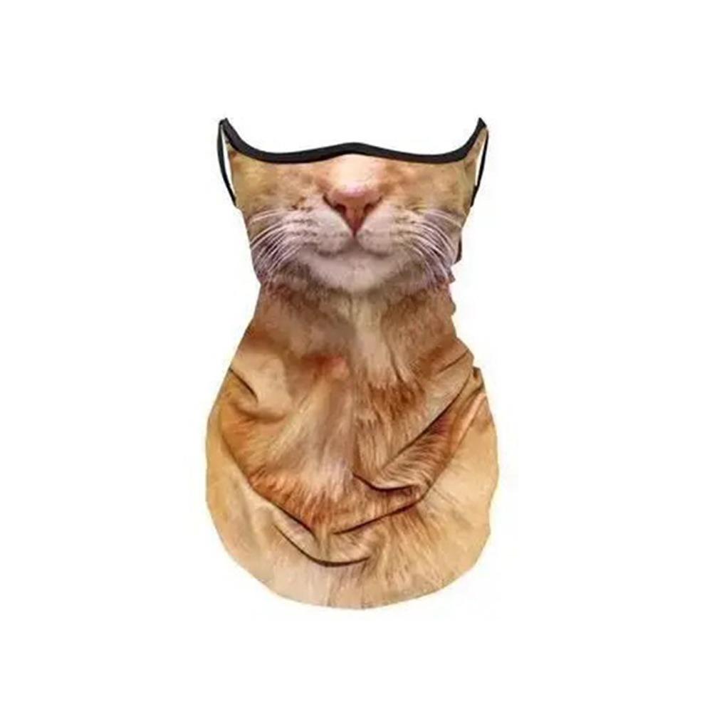 Silk Texture 3D Animal Balaclava Breathable Breathable Bandana Fashion Ice Silk Scarf  Outdoor
