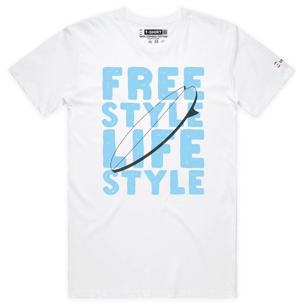 VOICEART Surfboard Freestyle Lifestyle T-Shirt with Premium Quality Graphic M