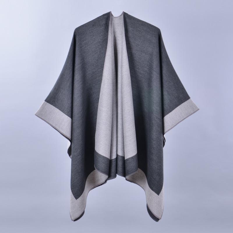 New Women's Spring Scarf Shawl Fashion Versatile Solid Color Four Seasons Imitation Cashmere Split Cape