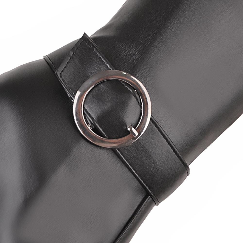 Winter Knee High Boots Women Autumn Knight Black White Large Size High Heels Platform Zipper Fashion Buckle Ladies Long Shoes