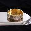 Women Bracelet Multi-row Sparkling Rhinestones Wristband Waterproof Nickel-Free Wristwear Minimalist Design Versatile Bracelet Jewelry Piece