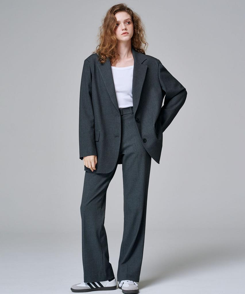 MALOUPE 2115 Stretch Semi-Wide Pants (Dark Gray)