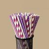 100Pcs Biodegradable Paper Straws Colorful Striped Print Food-Grade Safe Drinking Straws Party Supplies