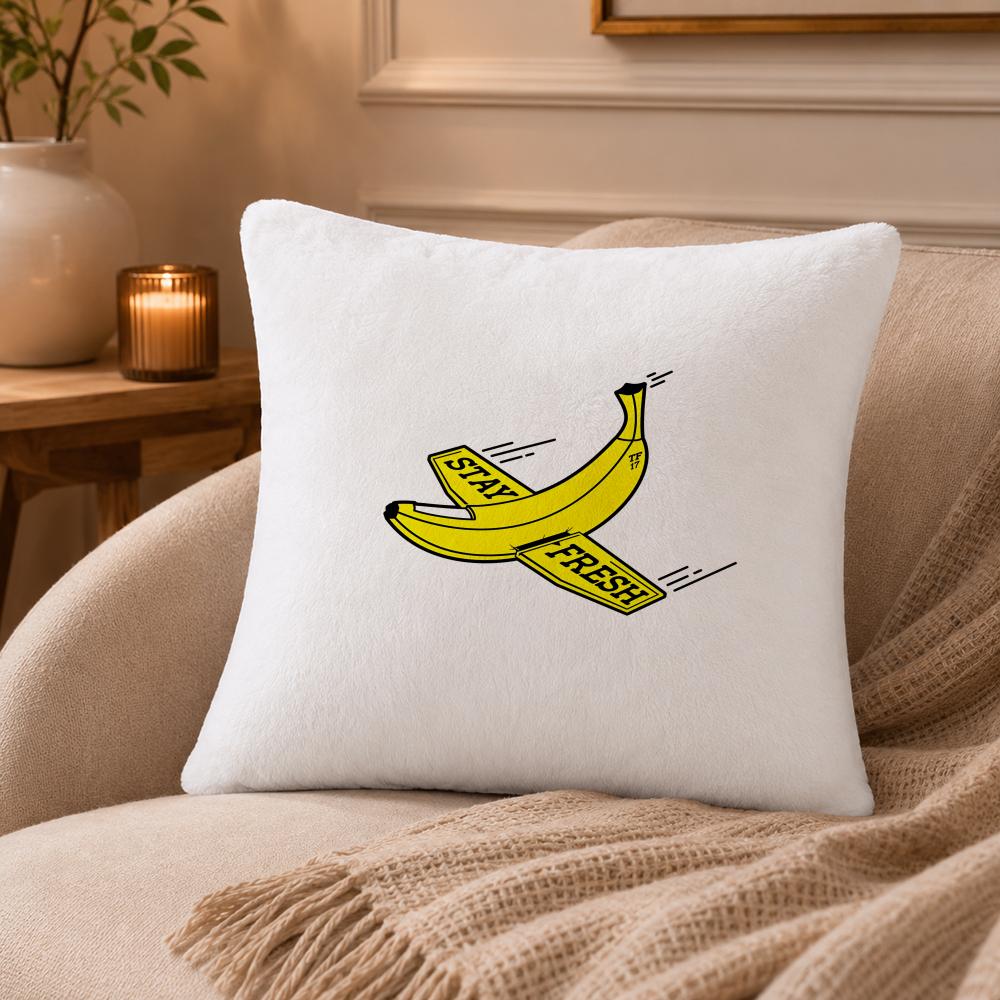banana Cushion Cover Anti-dustmite Pillowcase Invisible zipper silky short plush Sofa cushion cover