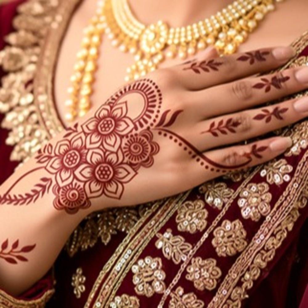 Lace Fake Tattoo Temporary Tattoo Red Mehndi Stickers Body Art Sticker Henna Tattoo Stickers Girls