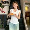 MARK FAIRWHALE Women's Summer Solid Color Short Sleeve T-shirt