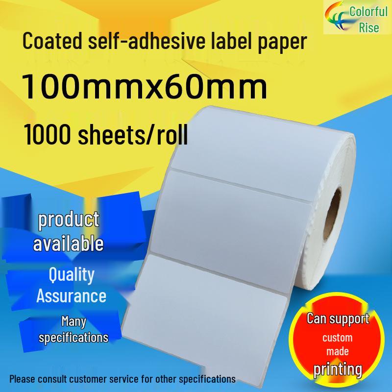 100x60 mm Adhesive Coated Label Paper for Barcode Printing Coated Adhesive