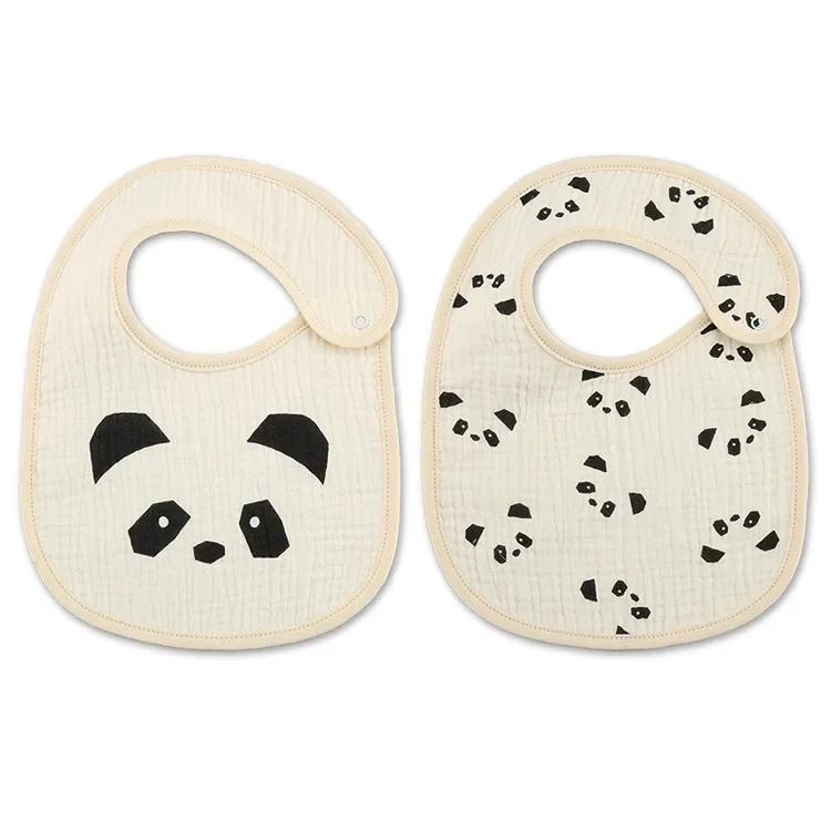 2pcs/set Cotton Baby Bibs Newborn Muslin Burp Cloths Infant Feeding Bib for Kids Boys Girls Soft Saliva Towel Baby Accessories