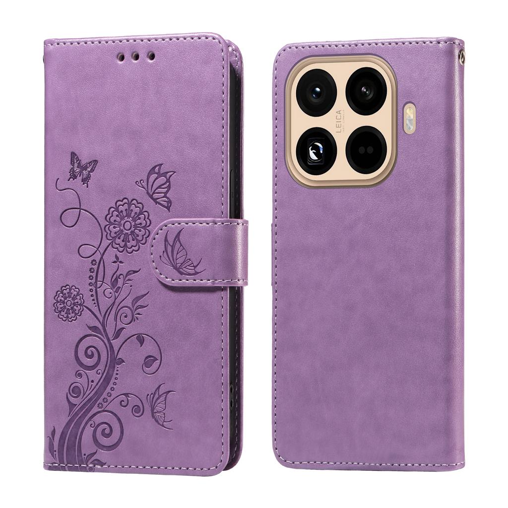 For Xiaomi 15T Pro Leather Case Butterfly Floral Imprint Wallet Stand Cover