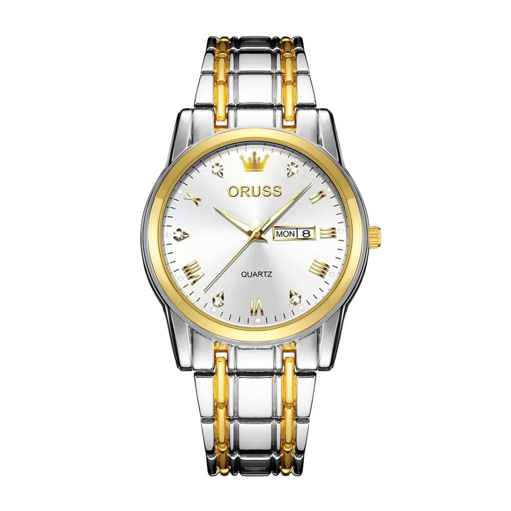 Men'S Fully Automatic Quartz Watch Luminous Waterproof Calendar Diamond-Encrusted Business Men'S Watch