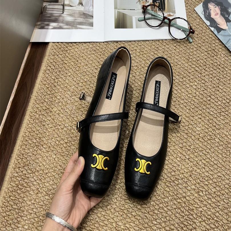 French evening breeze temperament small leather shoes women's 2025 spring and autumn new flat-bottomed retro single shoes Mary Jane shoes