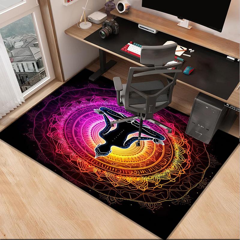 Moonlit Meditation Office Rug Chair Mat, Entryway Carpet, Suitable for Front Door, Bedroom, Living Room, Desk, Holiday Gift