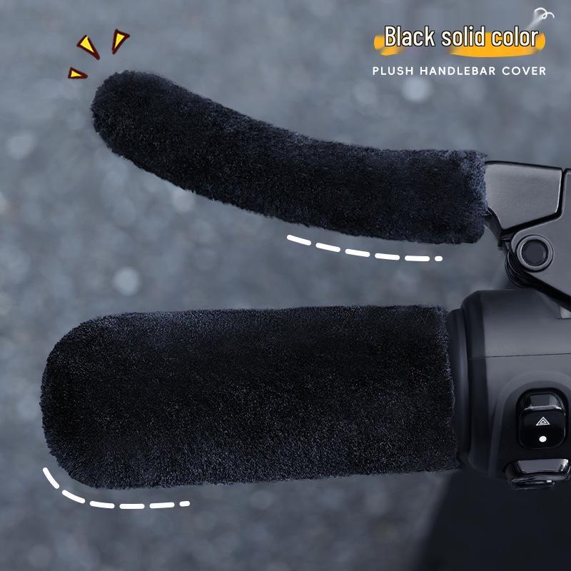 Electric Motorcycle Handlebar Warmers - Plush, Thick, Cold-Proof for Winter