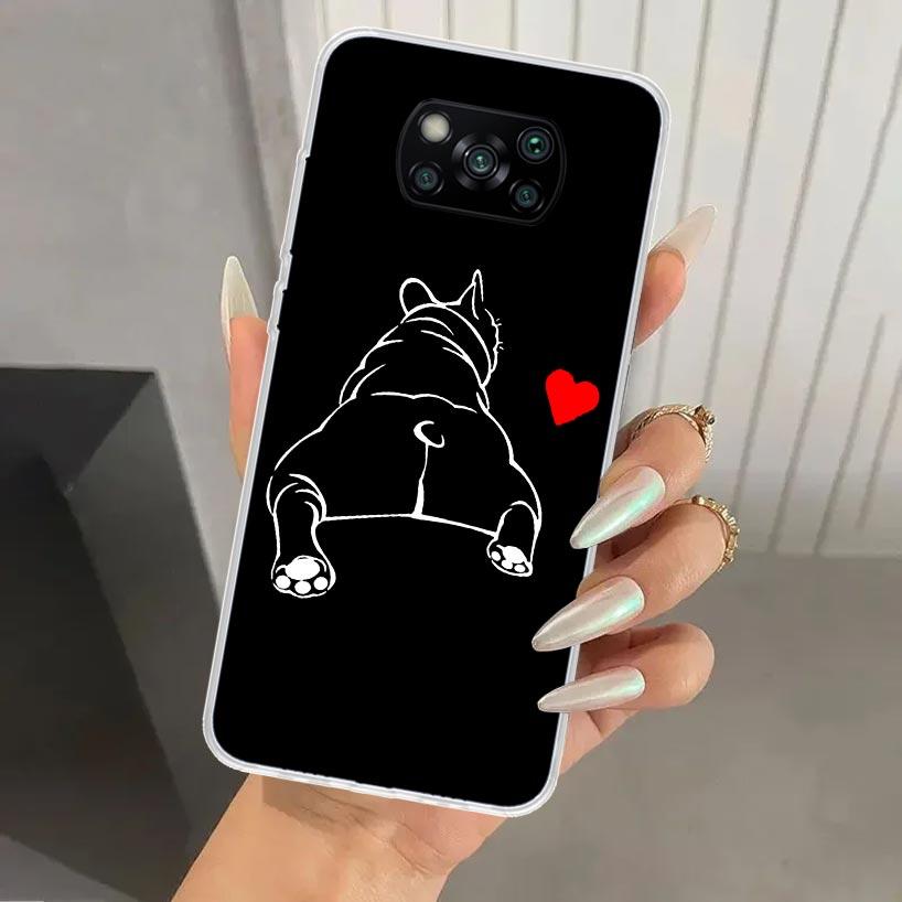 French Bulldog Black White Phone Case for Xiaomi Poco X5 X6 X7 Pro F7 Ultra M7 Redmi 15 15C 13 13C 12 12C 10 10A 10C 9 9A 9C 9T